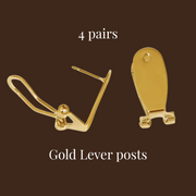 4 Pairs - Gold Lever Posts