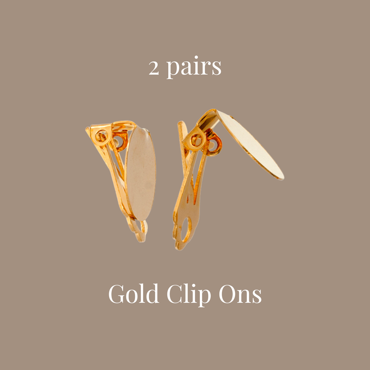 Gold Clip-on Flat 14mm - 2 Pairs