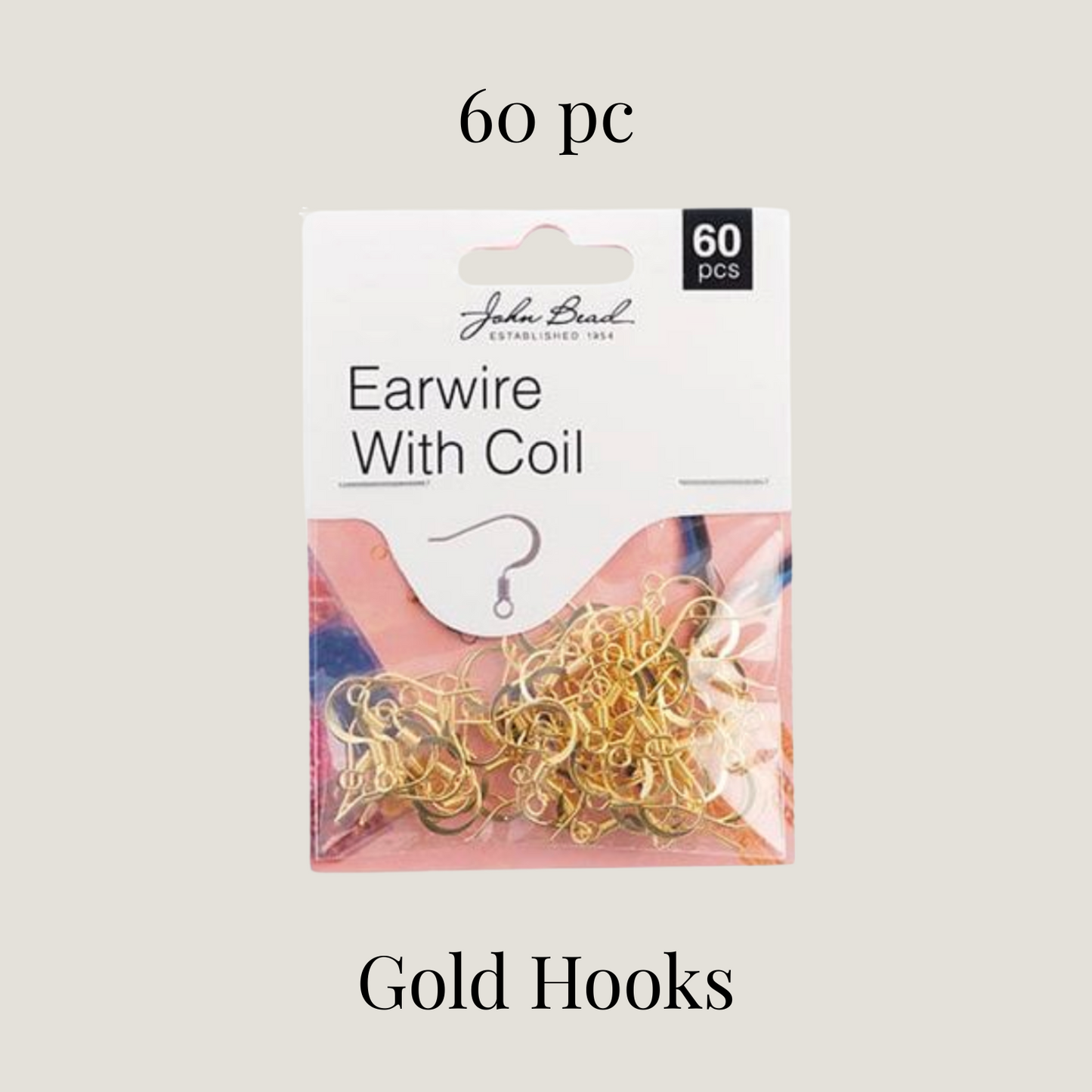 Earwire w/ Coil Gold 60pcs