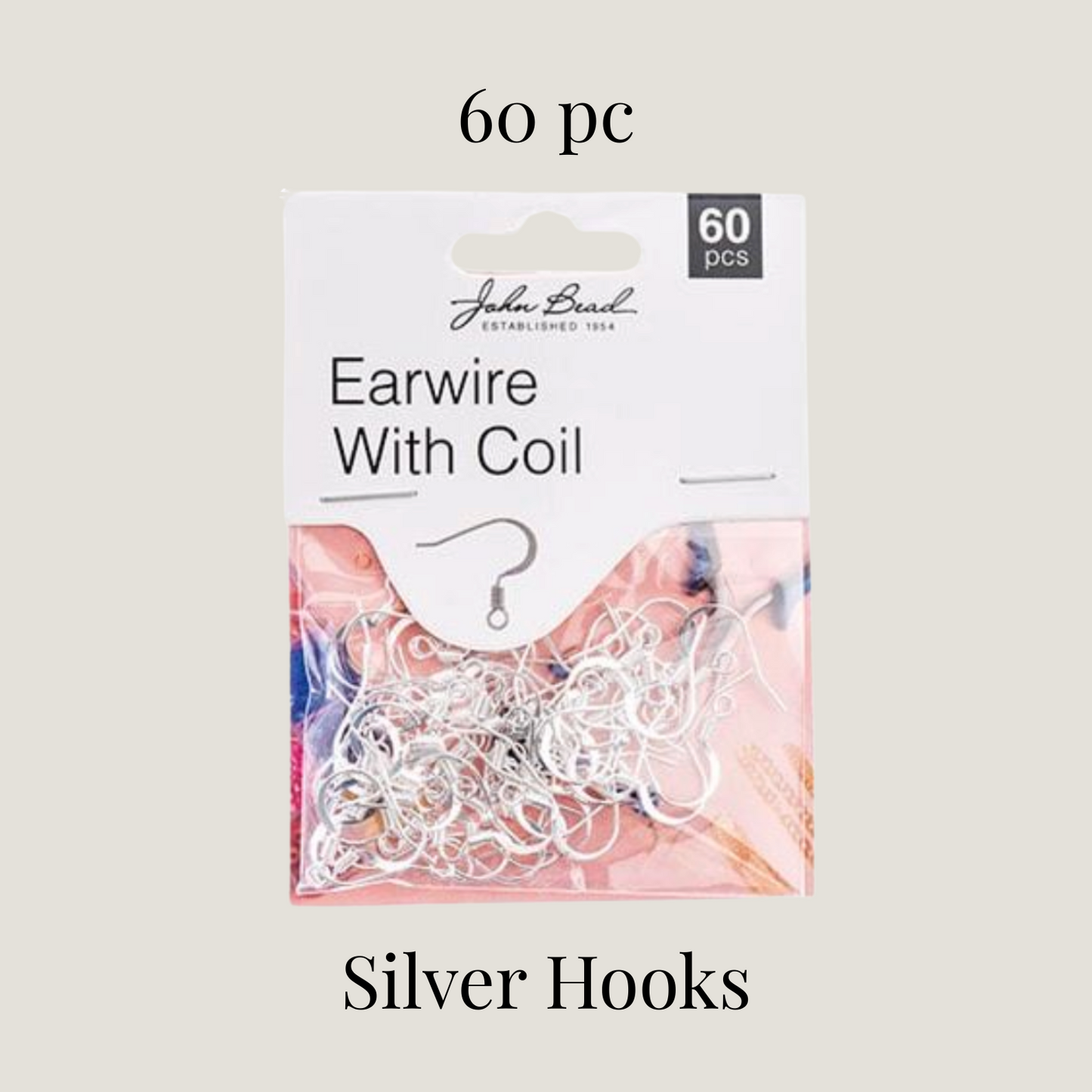 Earwire w/ Coil Silver 60pcs