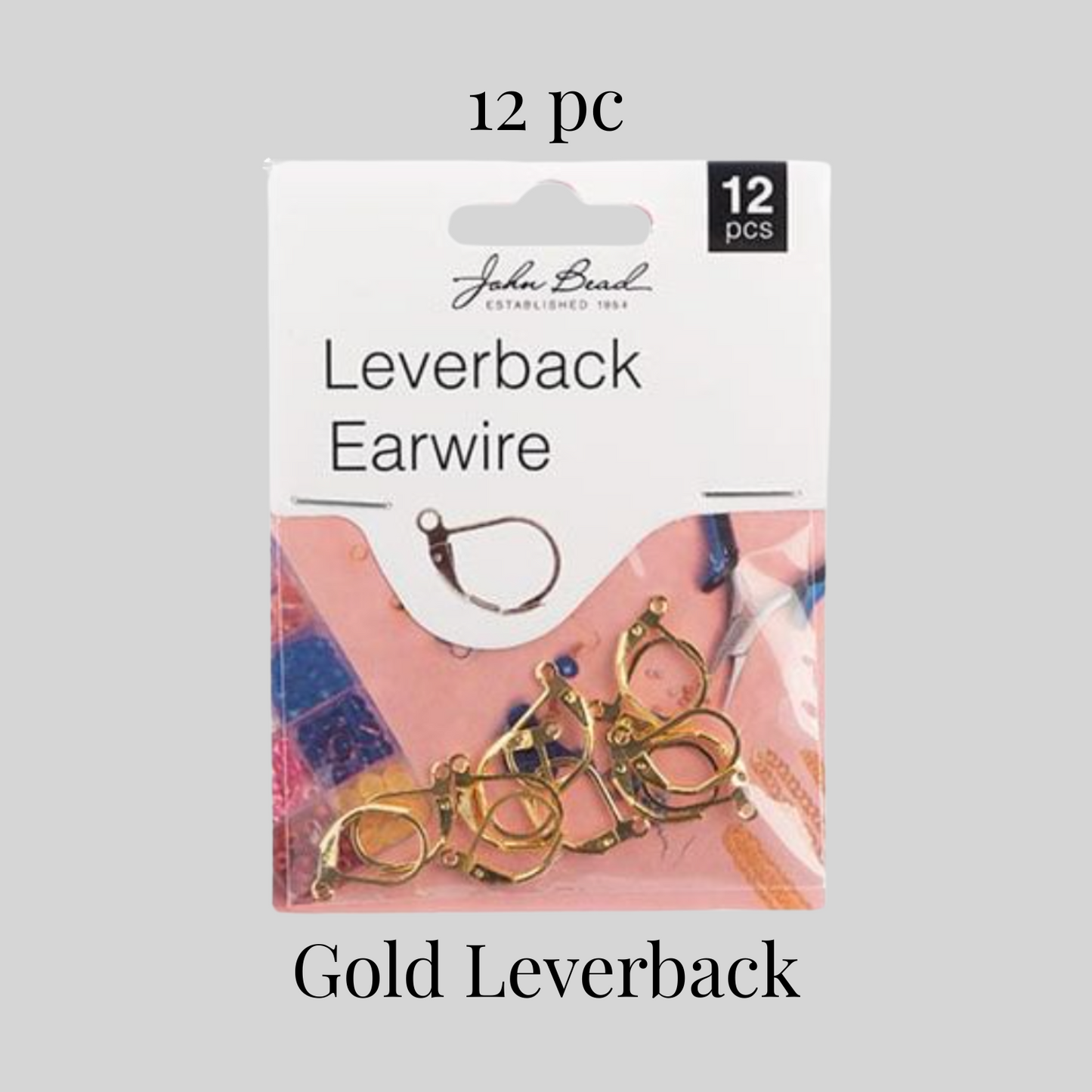 Earwire Leverback (apx 15mm) Gold 12pcs
