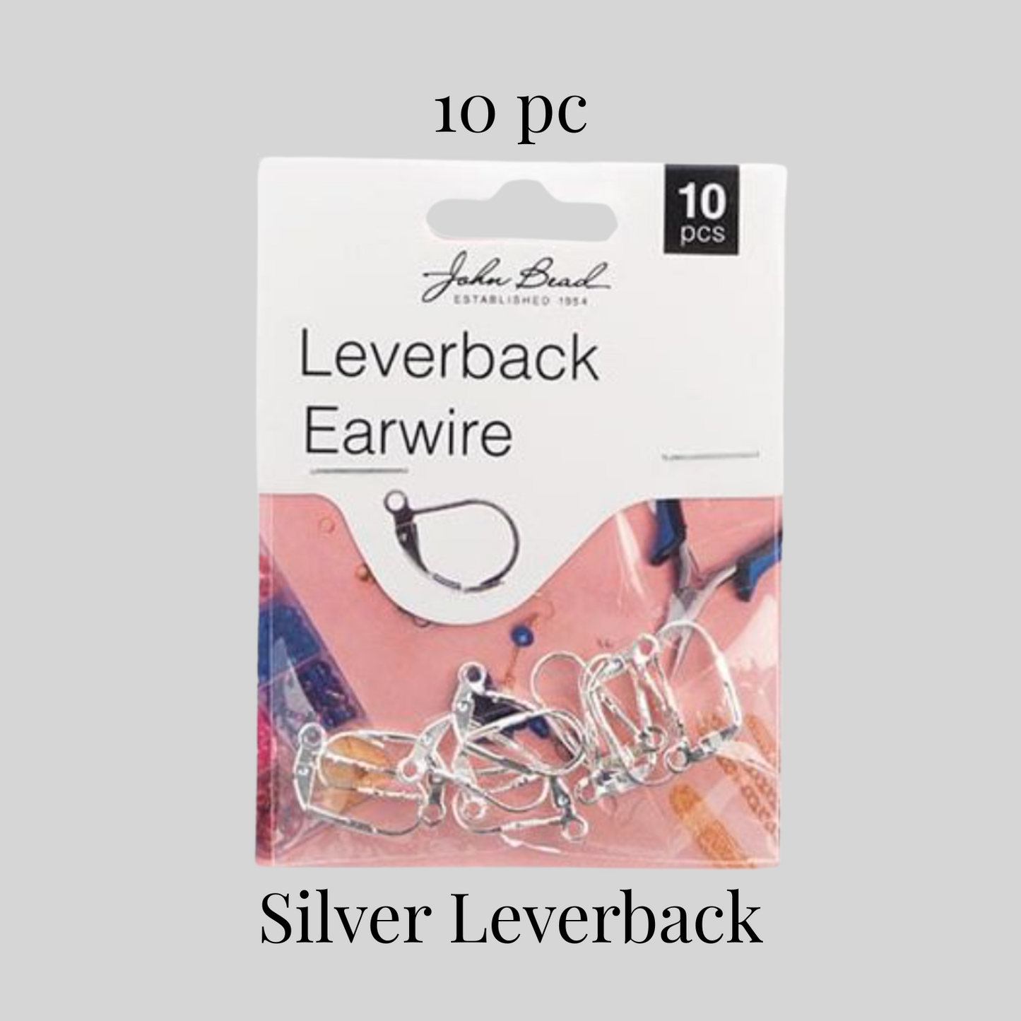 Earwire Leverback (apx 19mm) Silver 10pcs