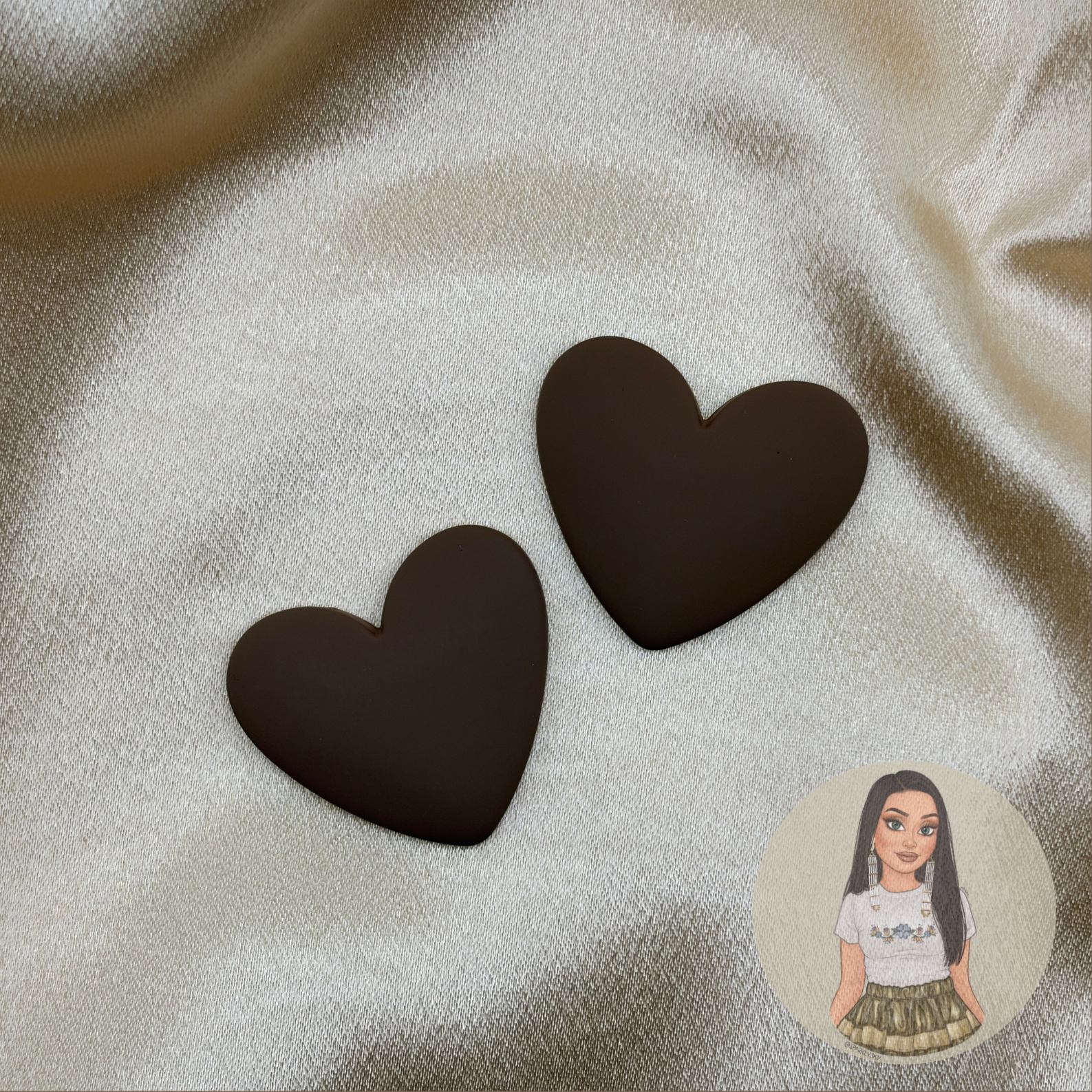 🤎Dark Mocha Large Heart Center