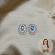Peacock 18x25mm Oval Crystal AB