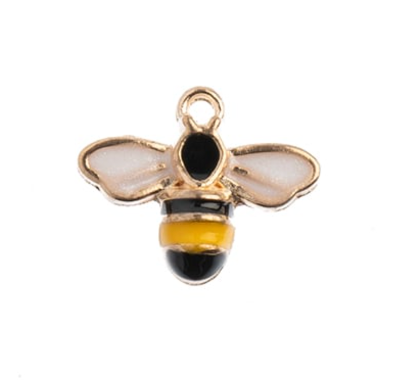 Sweet & Petite Charms 12x15mm Bumble Bee Yellow/Black 8pcs