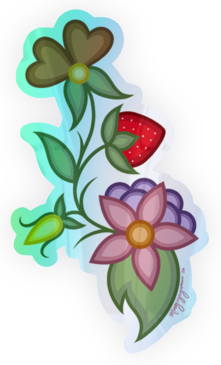SSW Beadwork - Large Floral Sticker 2.4" x 4.2"