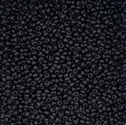Czech Seed Bead 11/0 Vial Opaque Black Matt apx23g