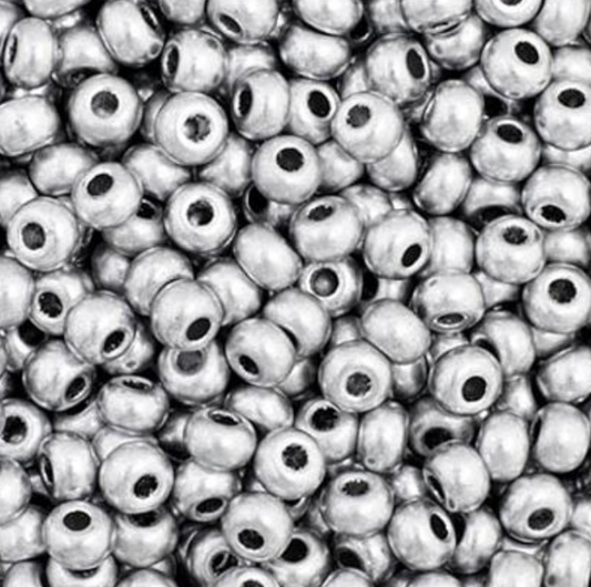Czech Seed Bead 11/0 Vial Metallic Silver apx23g