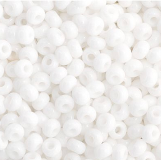 Czech Seed Bead 11/0 Vial Opaque White apx23g
