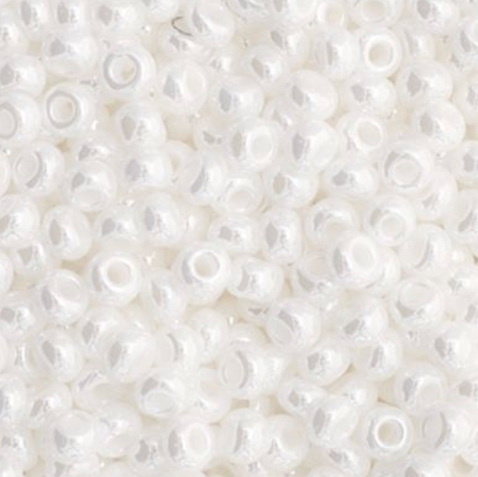 Czech Seed Bead 11/0 Vial Opaque White Luster apx23g