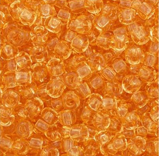 Czech Seed Bead 11/0 Vial Transparent Light Topaz apx23g