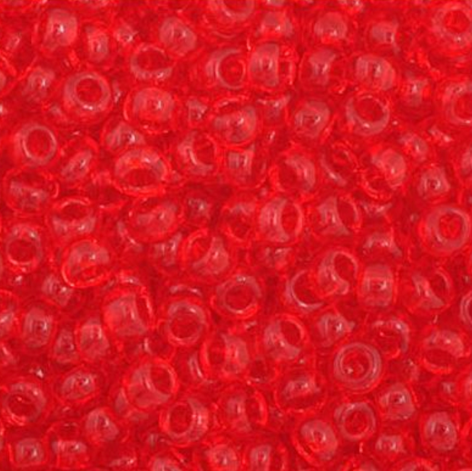 Czech Seed Bead 11/0 Vial Transparent Light Red apx23g