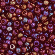Czech Seed Bead 11/0 Vial Transparent Red AB apx23g