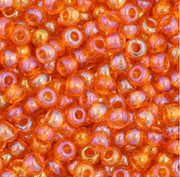 Czech Seed Bead 11/0 Vial Transparent Orange AB apx23g