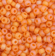 Czech Seed Bead 11/0 Vial Transparent Light Orange Matt AB apx23g