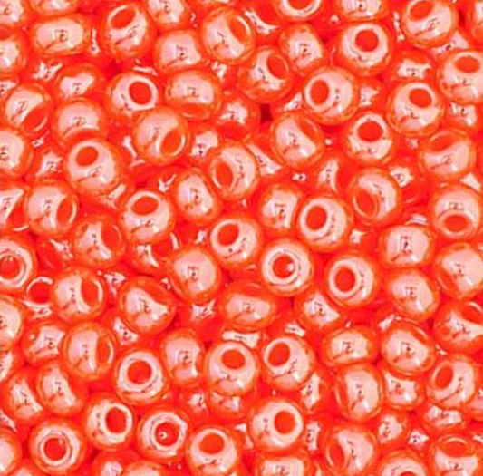Czech Seed Bead 11/0 Vial Opaque Dark Orange Luster apx23g