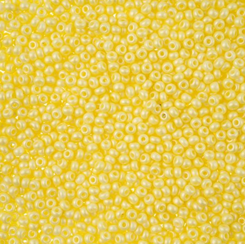 Czech Seed Bead 11/0 Vial PermaLux Dyed Chalk Light Yellow apx23g