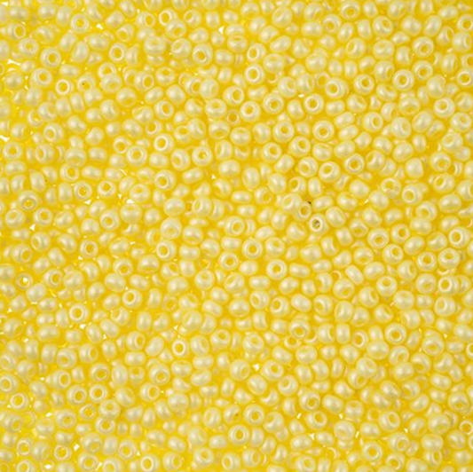 Czech Seed Bead 11/0 Vial PermaLux Dyed Chalk Light Yellow apx23g