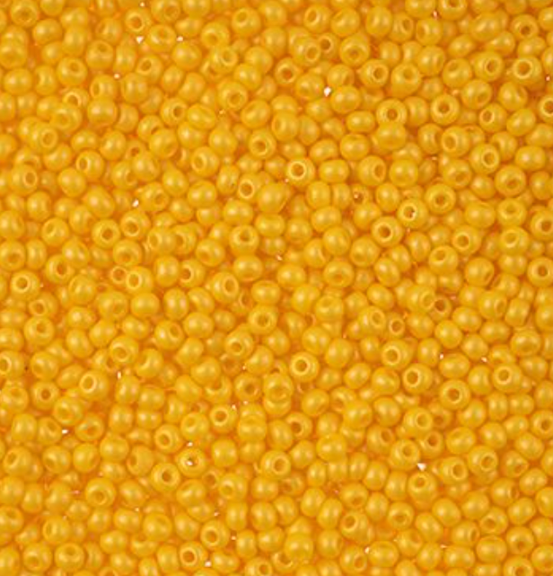 Czech Seed Bead 11/0 Vial PermaLux Dyed Chalk Dark Yellow apx23g