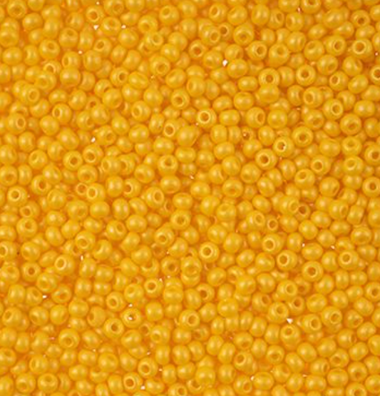 Czech Seed Bead 11/0 Vial PermaLux Dyed Chalk Dark Yellow apx23g