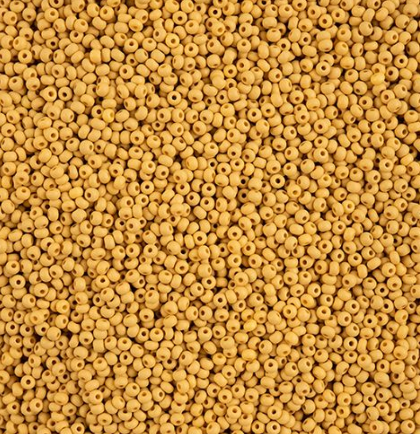 Czech Seed Bead 11/0 Vial PermaLux Dyed Chalk Yellow-Brown Matt apx24g