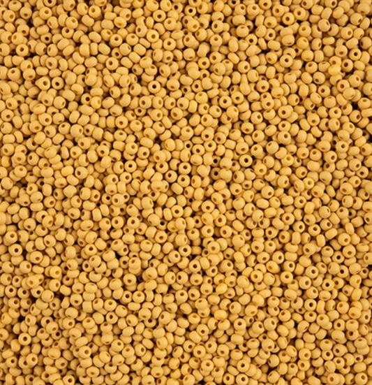 Czech Seed Bead 11/0 Vial PermaLux Dyed Chalk Yellow-Brown Matt apx24g