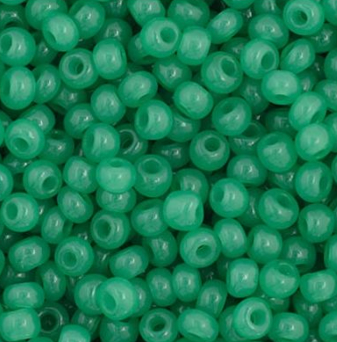 Czech Seed Bead 11/0 Vial Opaque Green apx24g