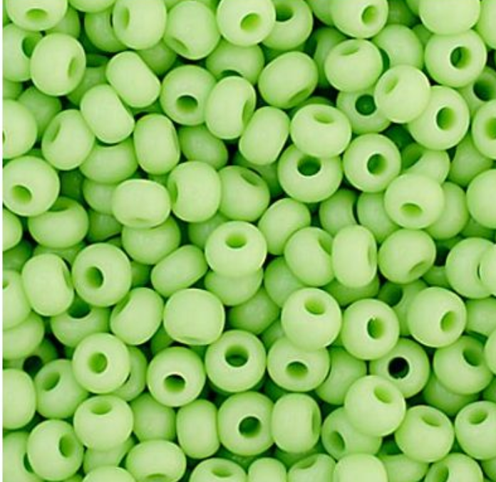 Czech Seed Bead 11/0 Vial Opaque Pale Green apx23g
