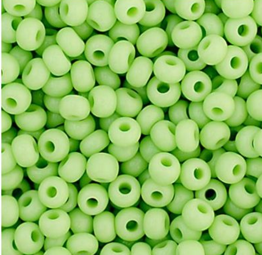 Czech Seed Bead 11/0 Vial Opaque Pale Green apx23g