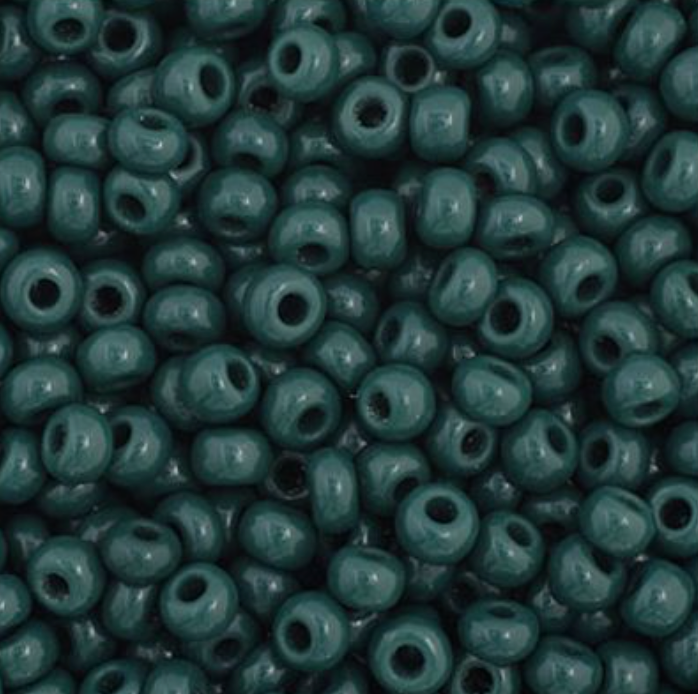 Czech Seed Bead 11/0 Vial Opaque Dark Green apx23g