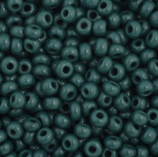 Czech Seed Bead 11/0 Vial Opaque Dark Green apx23g