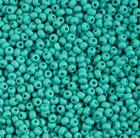 Czech Seed Bead 11/0 Vial PermaLux Dyed Chalk Sea Green Matt apx24g