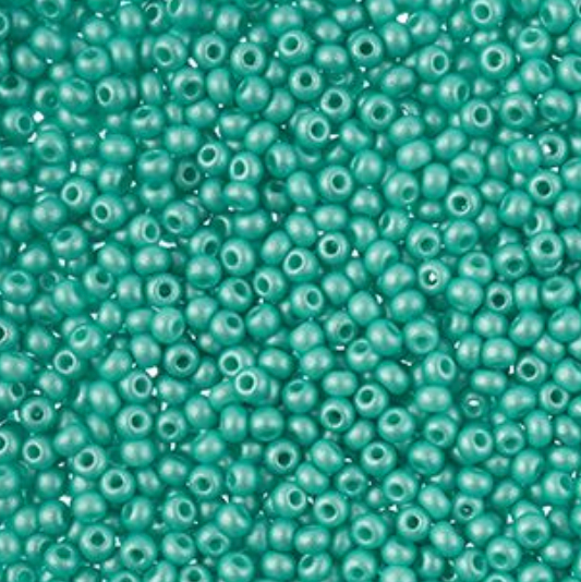 Czech Seed Bead 11/0 Vial PermaLux Dyed Chalk Mint apx23g