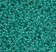 Czech Seed Bead 11/0 Vial C/L Crystal Green Luster apx23g