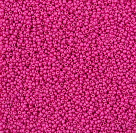 Czech Seed Bead 11/0 Vial Terra Intensive Pink Matt apx23g