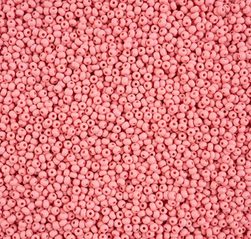 Czech Seed Bead 11/0 Vial PermaLux Dyed Chalk Pink Matt apx24g