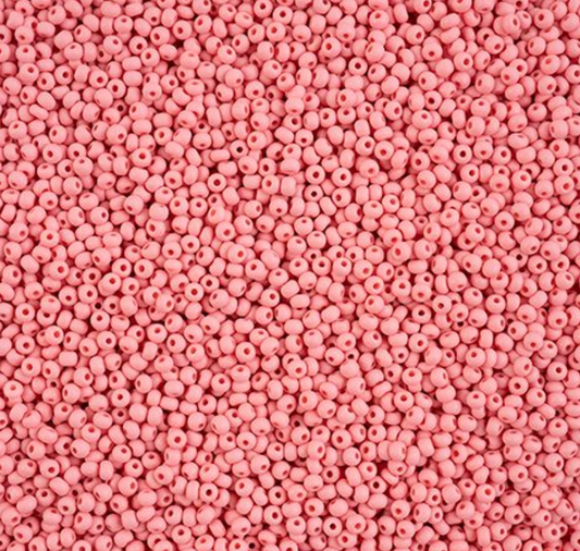 Czech Seed Bead 11/0 Vial PermaLux Dyed Chalk Pink Matt apx24g