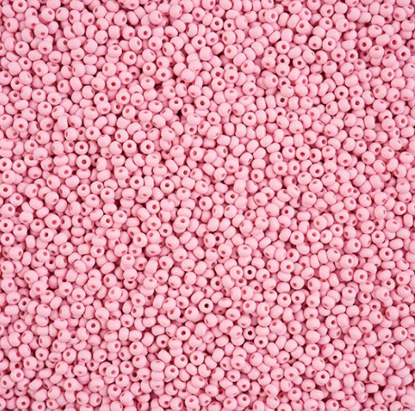 Czech Seed Bead 11/0 Vial PermaLux Dyed Chalk Light Pink Matt apx24g