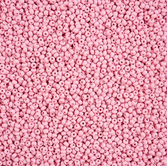 Czech Seed Bead 11/0 Vial PermaLux Dyed Chalk Light Pink Matt apx24g