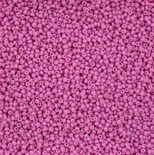Czech Seed Bead 11/0 Vial Bubble Gum Pink Chalk Dyed Solgel apx23g