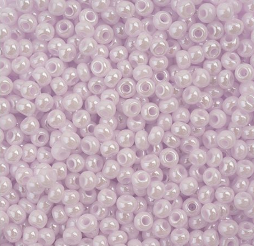 Czech Seed Bead 11/0 Vial Opaque Natural Pink Luster apx23g