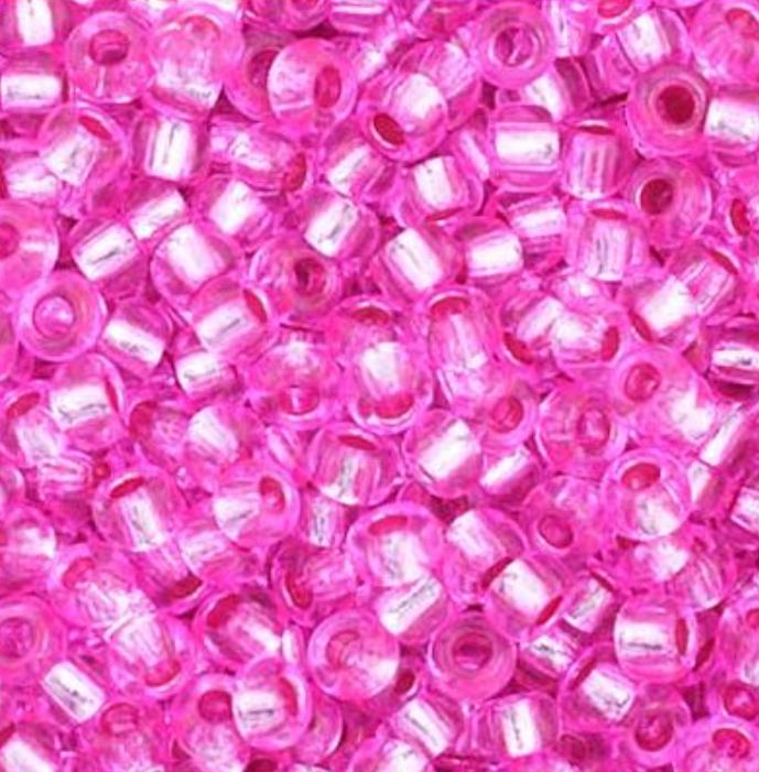 Czech Seed Bead 11/0 Vial S/L Fuchsia Dyed apx23g