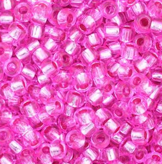 Czech Seed Bead 11/0 Vial S/L Fuchsia Dyed apx23g