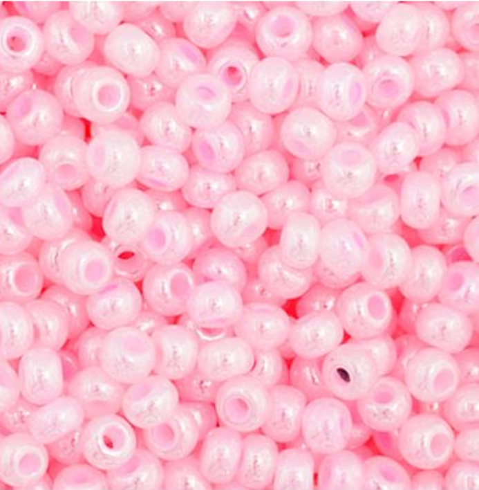 Czech Seed Bead 11/0 Vial Opaque Pale Pink Dyed Pearl apx23g