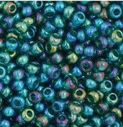 Czech Seed Bead 11/0 Vial Transparent Teal AB apx24g