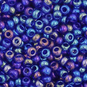 Czech Seed Bead 11/0 Vial Transparent Navy Blue AB apx23g
