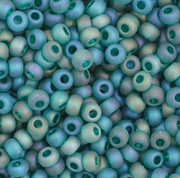 Czech Seed Bead 11/0 Vial Transparent Teal AB Matt apx23g