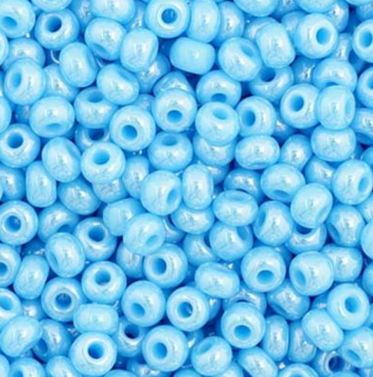 Czech Seed Bead 11/0 Vial Opaque Light Blue Luster apx24g