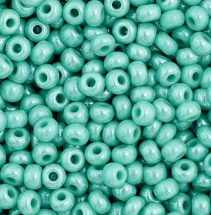 Czech Seed Bead 11/0 Vial Opaque Turquoise Luster apx25g