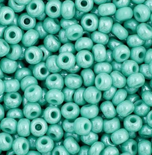 Czech Seed Bead 11/0 Vial Opaque Turquoise Luster apx25g